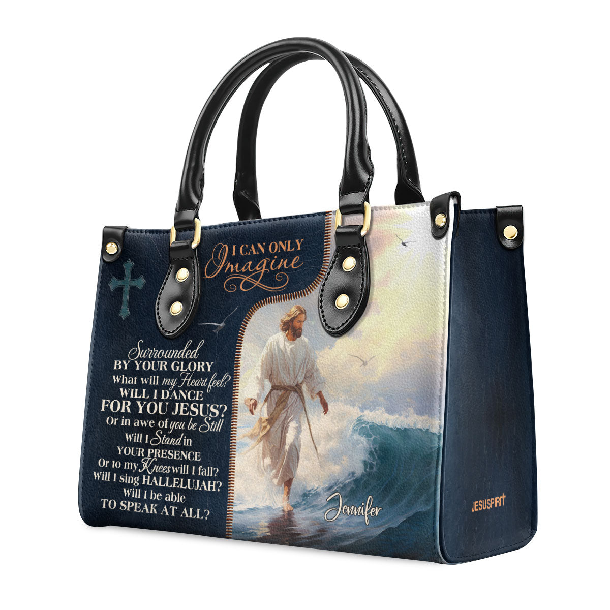 Jesus I Can Only Imagine - Personalized Leather Handbag GMJSLB200028
