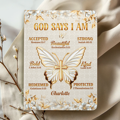 God Says I Am - Personalized Leather Cover Notebook GMJSNB200026