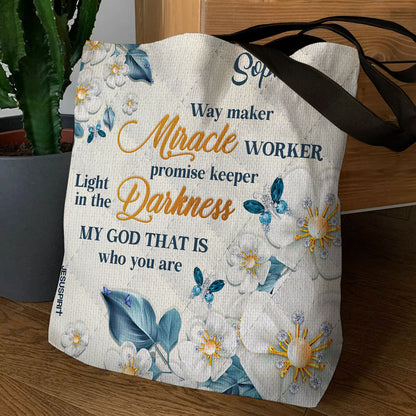 Way Maker and Miracle Worker - Personalized Tote Bag GTTJS10077