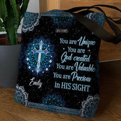 You Are God Created - Personalized Christian Tote Bag GTTJS10180