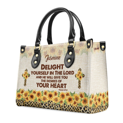 Psalm 37:4 - Personalized Leather Handbag GMJSLB200094