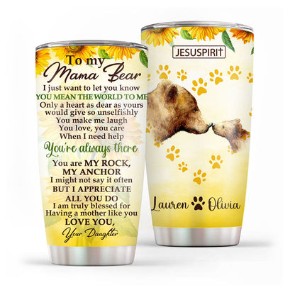 You Mean The World To Me - Personalized Stainless Steel Tumbler