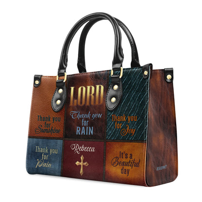 It's A Beautiful Day - Personalized Leather Handbag GMJSLB200024