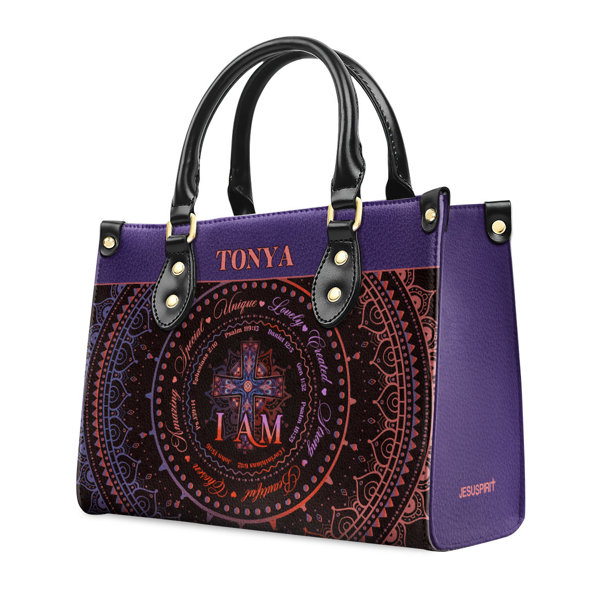 Jesuspirit I Am - Personalized Leather Handbag - Gift for Women GMJSLB200012