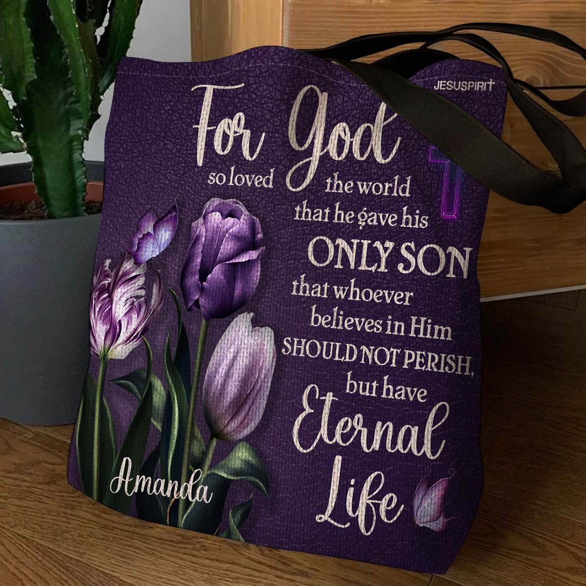 For God So Loved The World - Personalized Tote Bag GTTJS10079