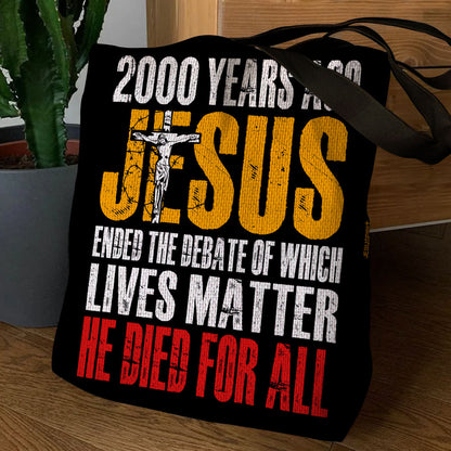 He Died For All - Inspirational Christian Tote Bag GTTJS10013