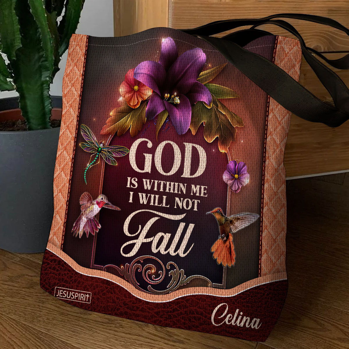 God Is Within Me - Christian Tote Bag - Personalized Gift for Her GTTJS10178