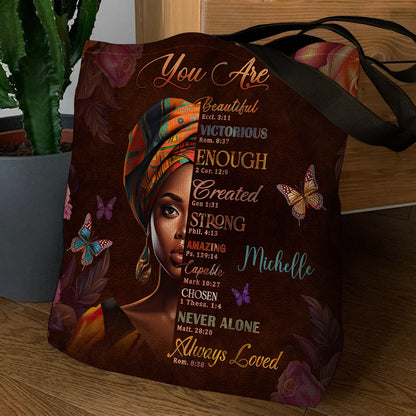 You Are Never Alone - Personalized Christian Tote Bag GTTJS10048