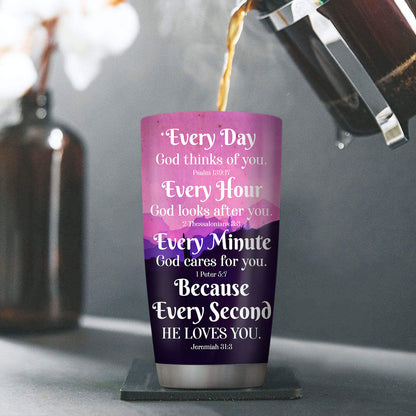 God Thinks Of You - Personalized Cross Tumbler