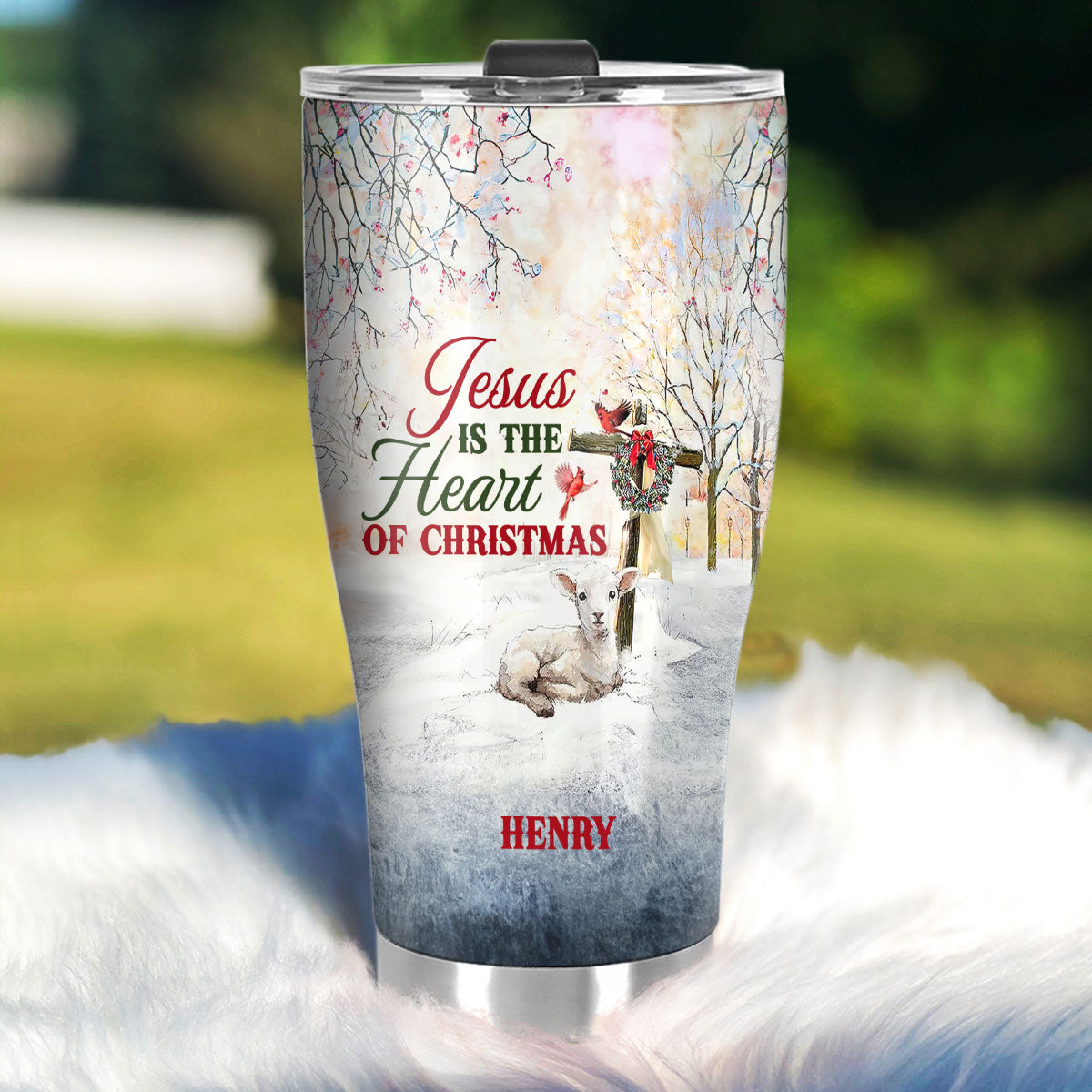 Jesus Is The Heart Of Christmas - Personalized Stainless Steel Tumbler