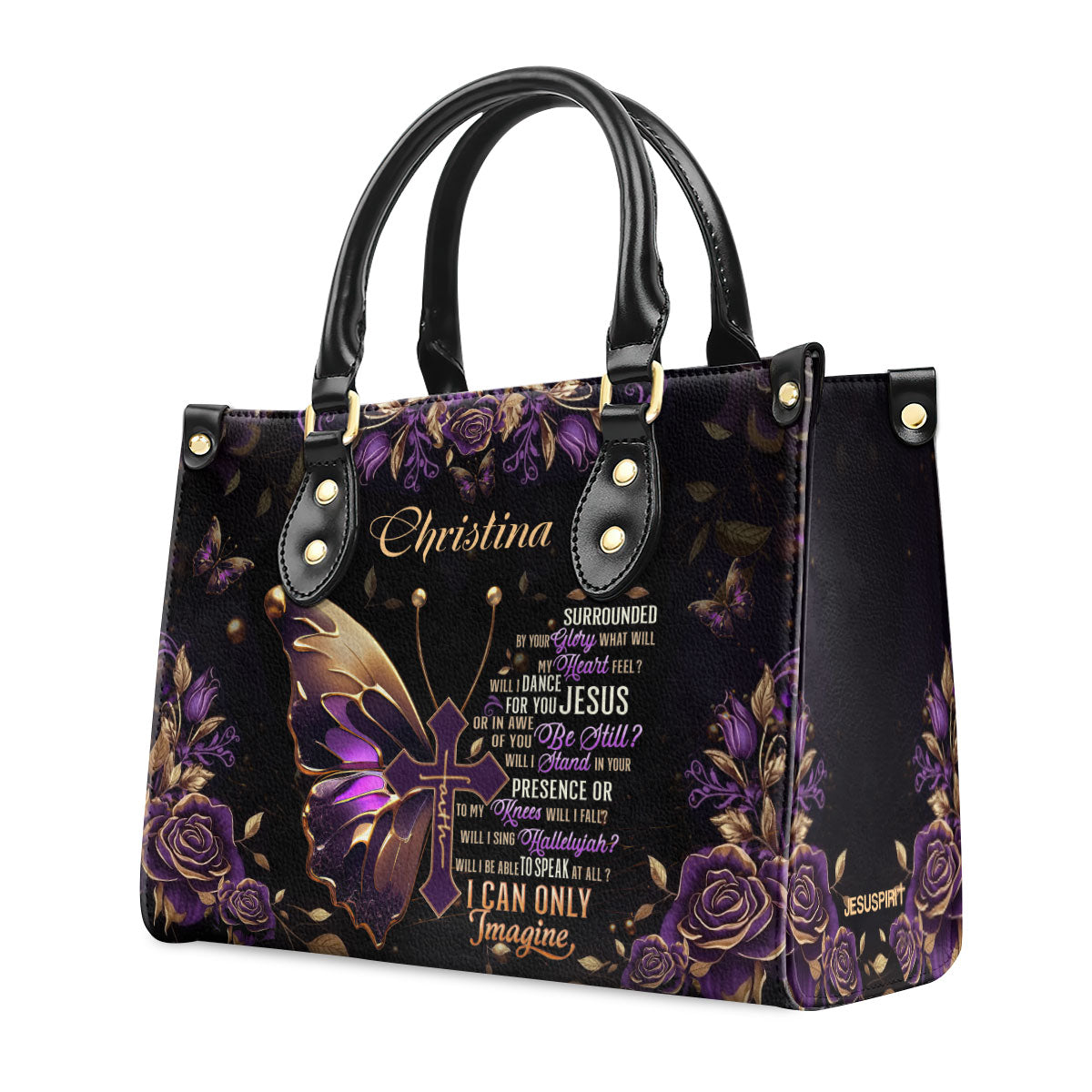 Inspirational Quote - Personalized Leather Handbag with Zipper GMJSLB200019