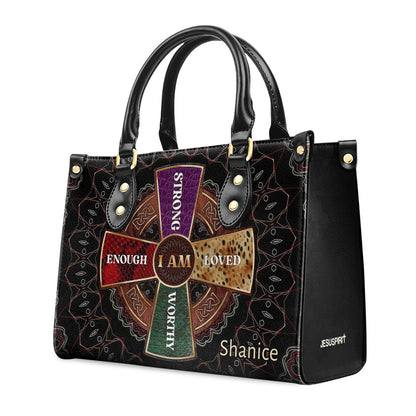I Am Strong Loved - Personalized Leather Handbag - Gift for Women GMJSLB200014