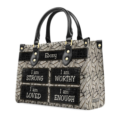 Jesuspirit I Am Strong - Personalized Leather Handbag - Gift For Her GMJSLB200012