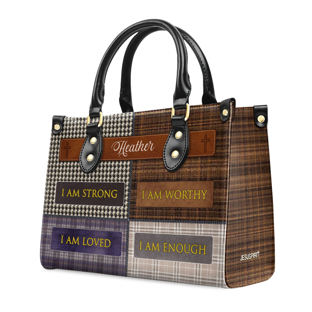 I Am Worthy - Personalized Leather Handbag GMJSLB200015