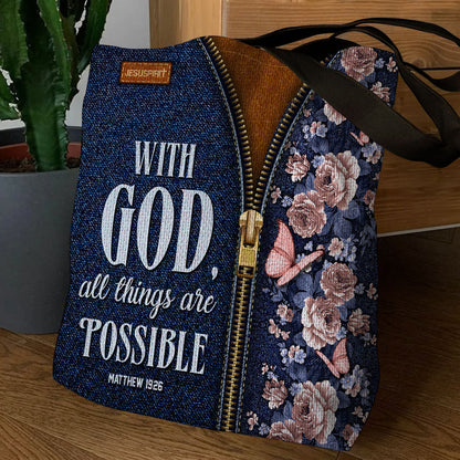 With God All Things Are Possible - Christian Tote Bag GTTJS10062