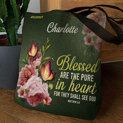 Blessed Are The Pure In Heart - Personalized Tote Bag GTTJS10056