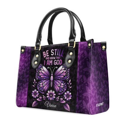 Be Still And Know That I Am God - Personalized Leather Handbag GMJSLB200013