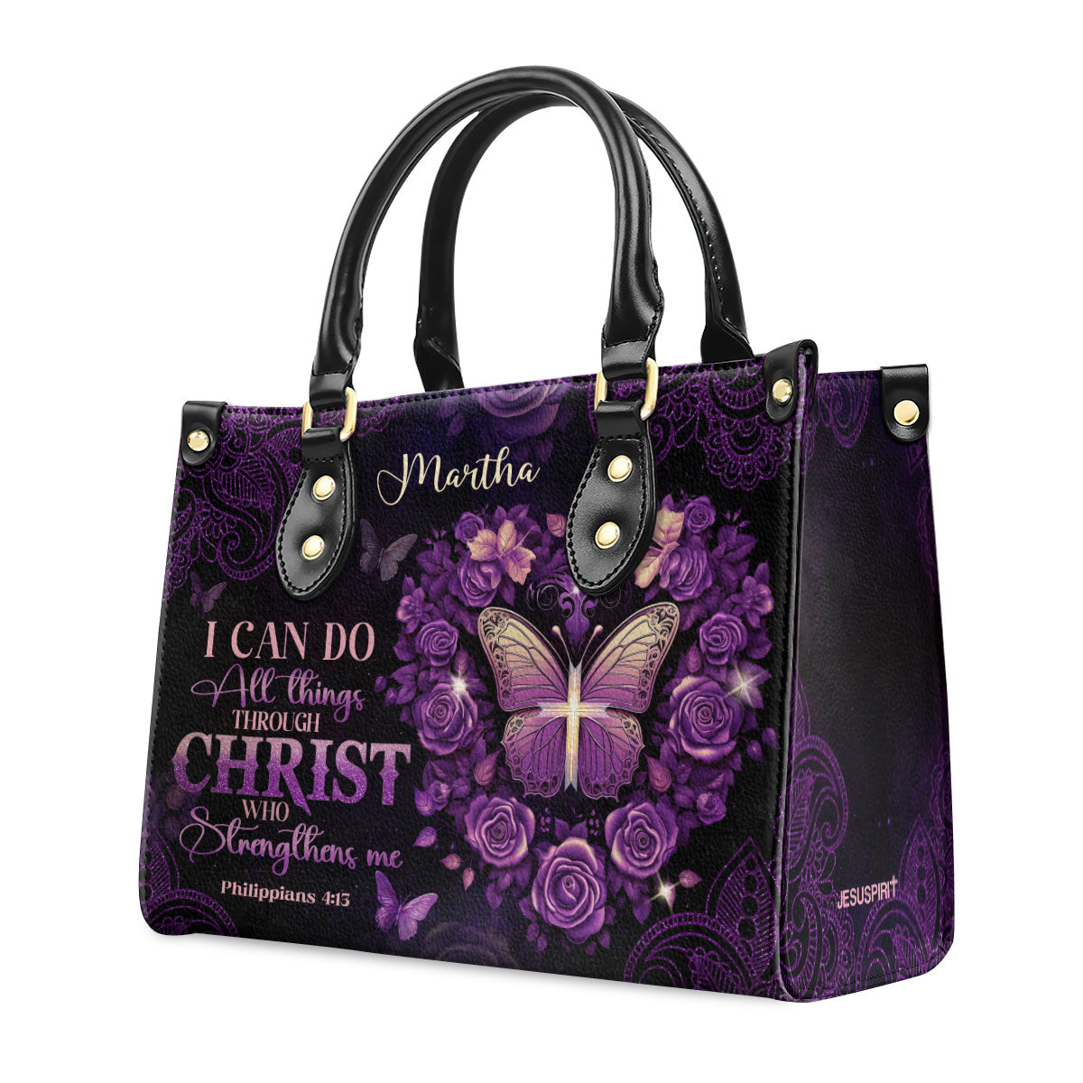 I Can Do All Things Through Christ - Personalized Leather Handbag GMJSLB200021