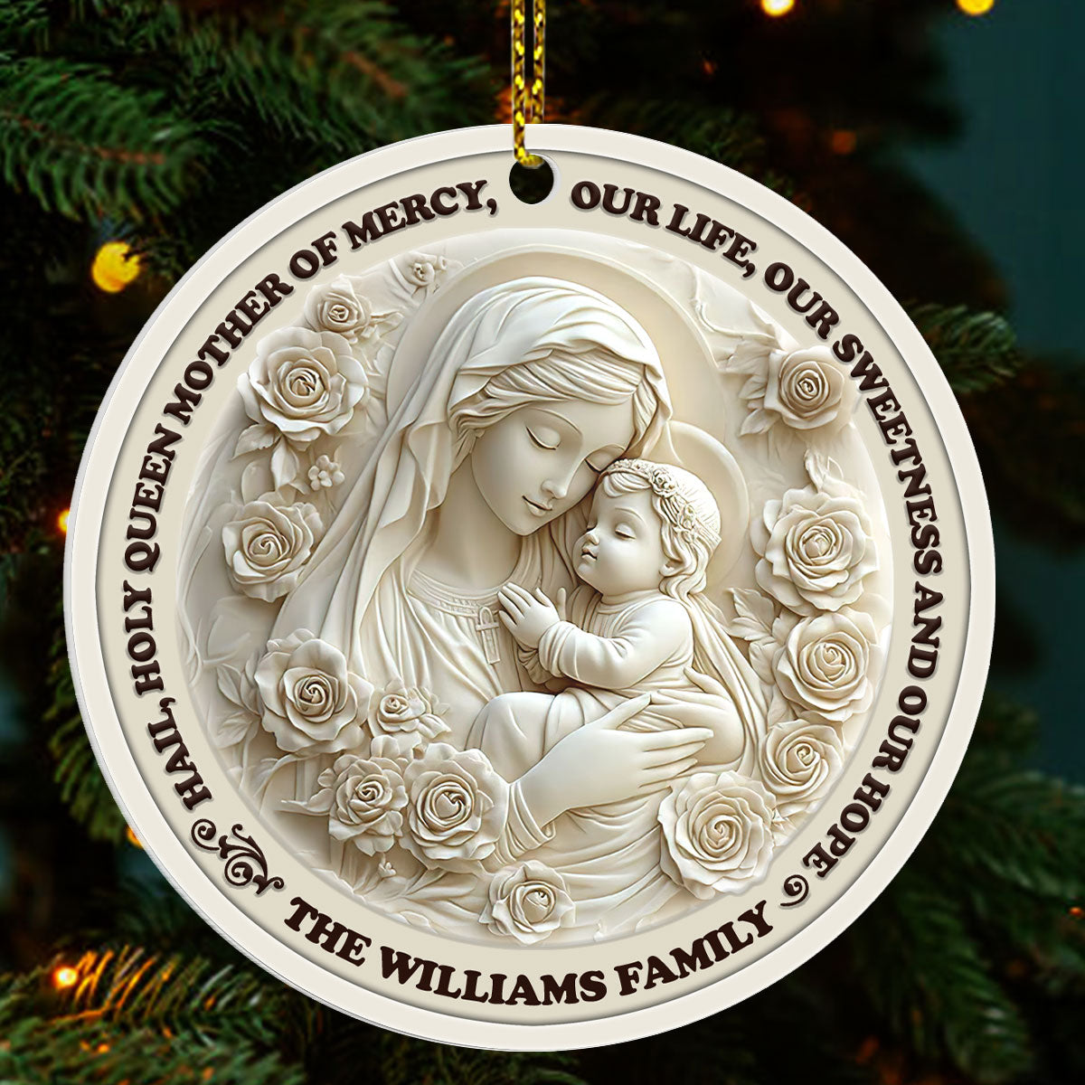 Hail Holy Queen - Personalized Acrylic Ornament GOJS10115