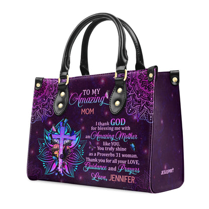 To My Mom - Personalized Leather Handbag - Christian Gift GMJSLB200013