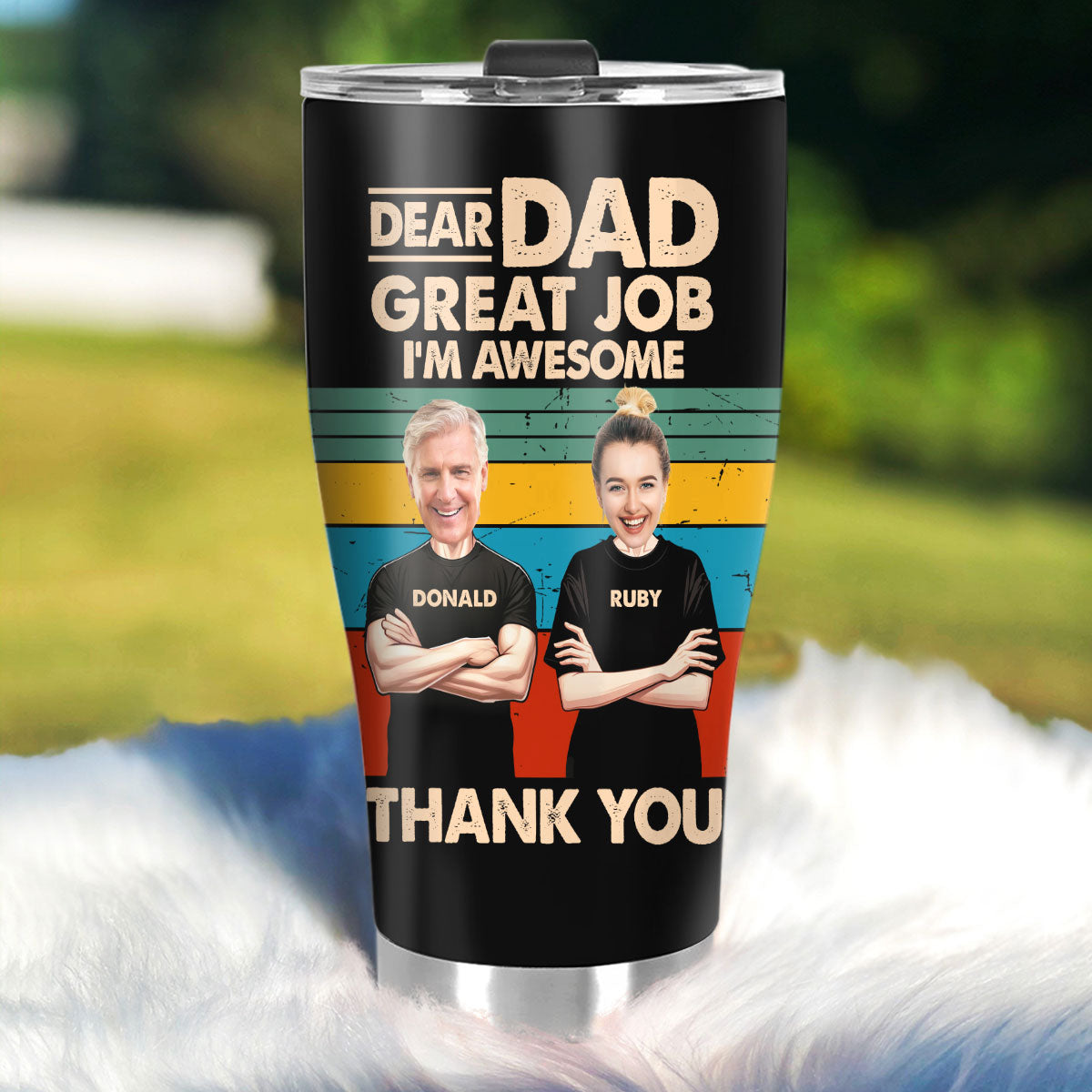 Dear Dad - Personalized Stainless Steel Tumbler 20oz