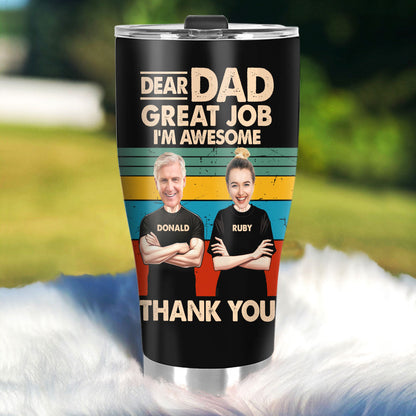 Dear Dad - Personalized Stainless Steel Tumbler 20oz