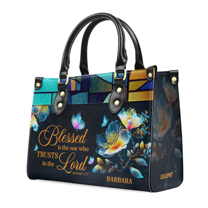 Blessed Is The One Who Trusts - Personalized Leather Handbag GMJSLB200058
