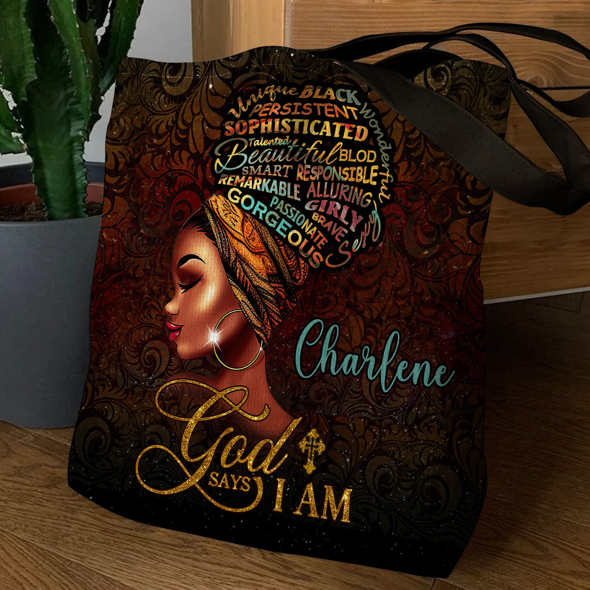 God Says I Am - Personalized Christian Tote Bag - Gift for Women GTTJS10051