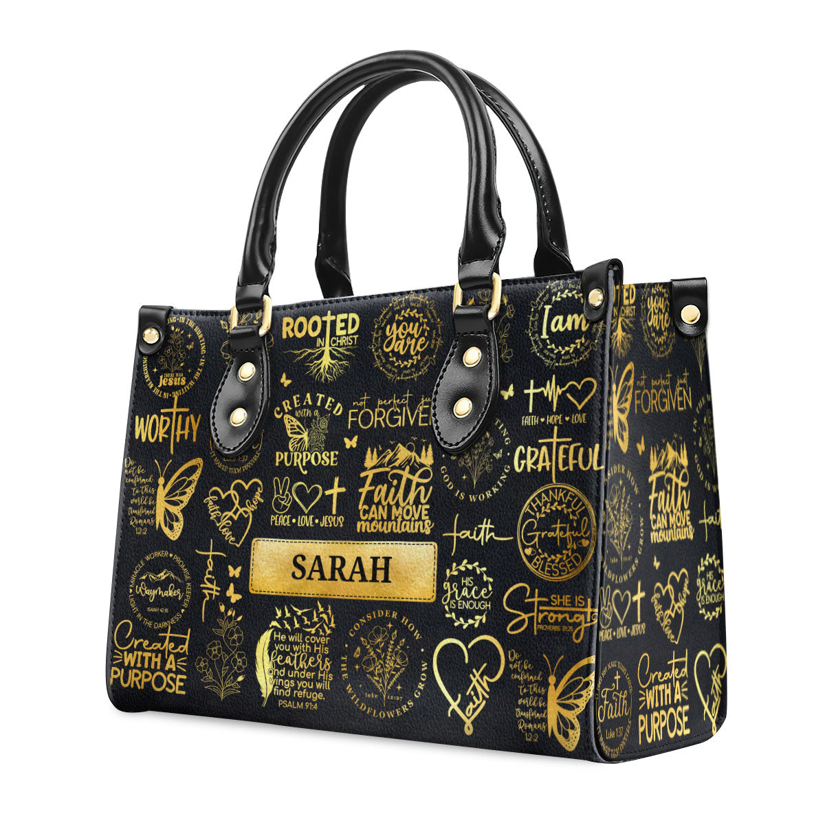 Rooted In Christ - Personalized Leather Handbag GMJSLB200008