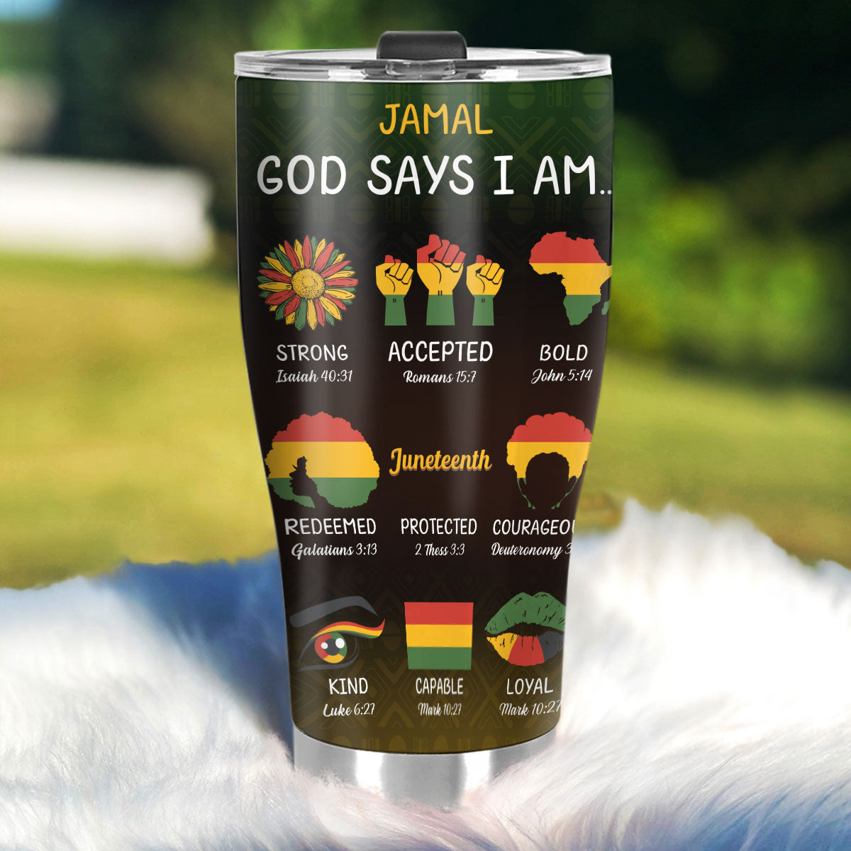 God Says I Am - Personalized Stainless Steel Tumbler