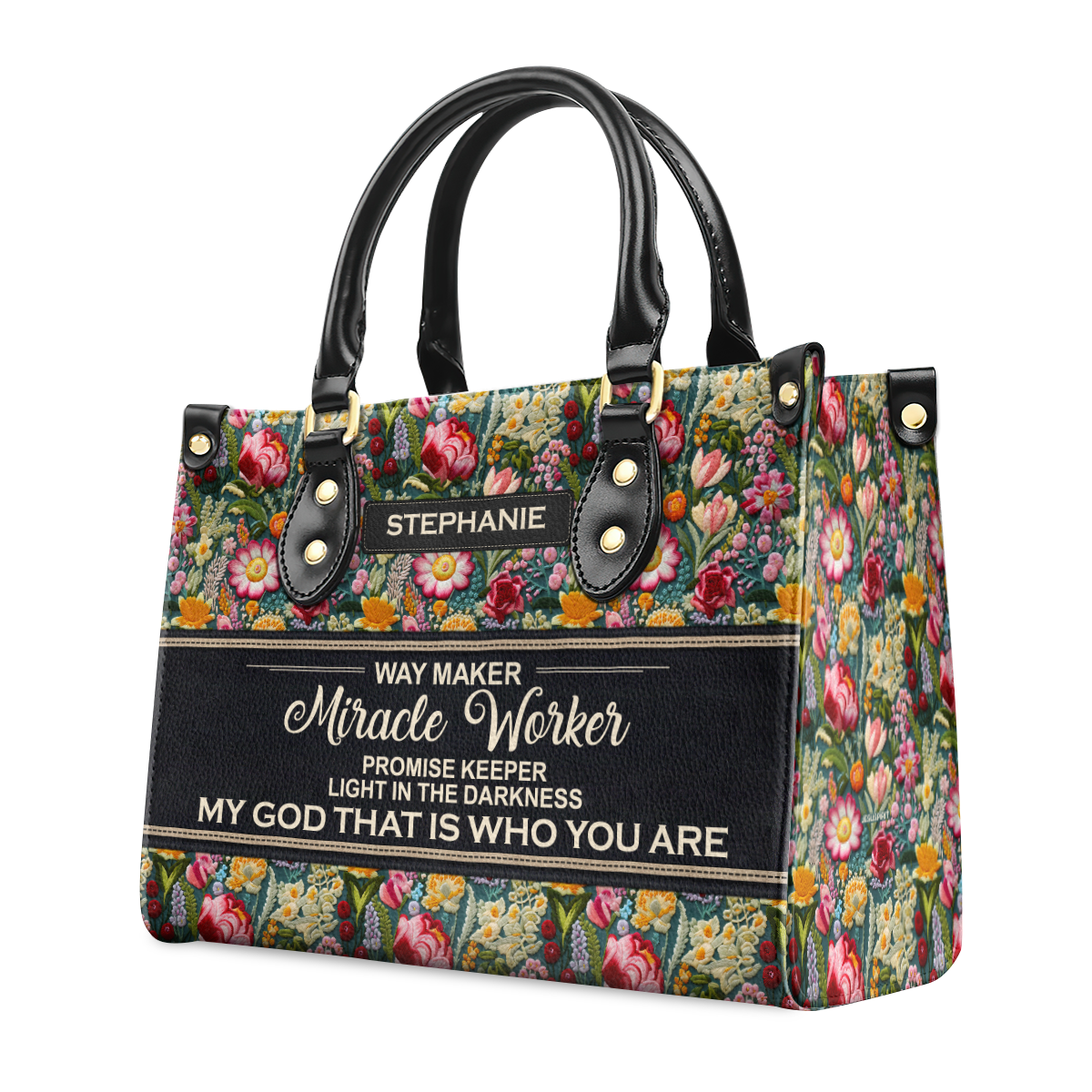 Faith-Based Quote - Personalized Leather Handbag GMJSLB200091