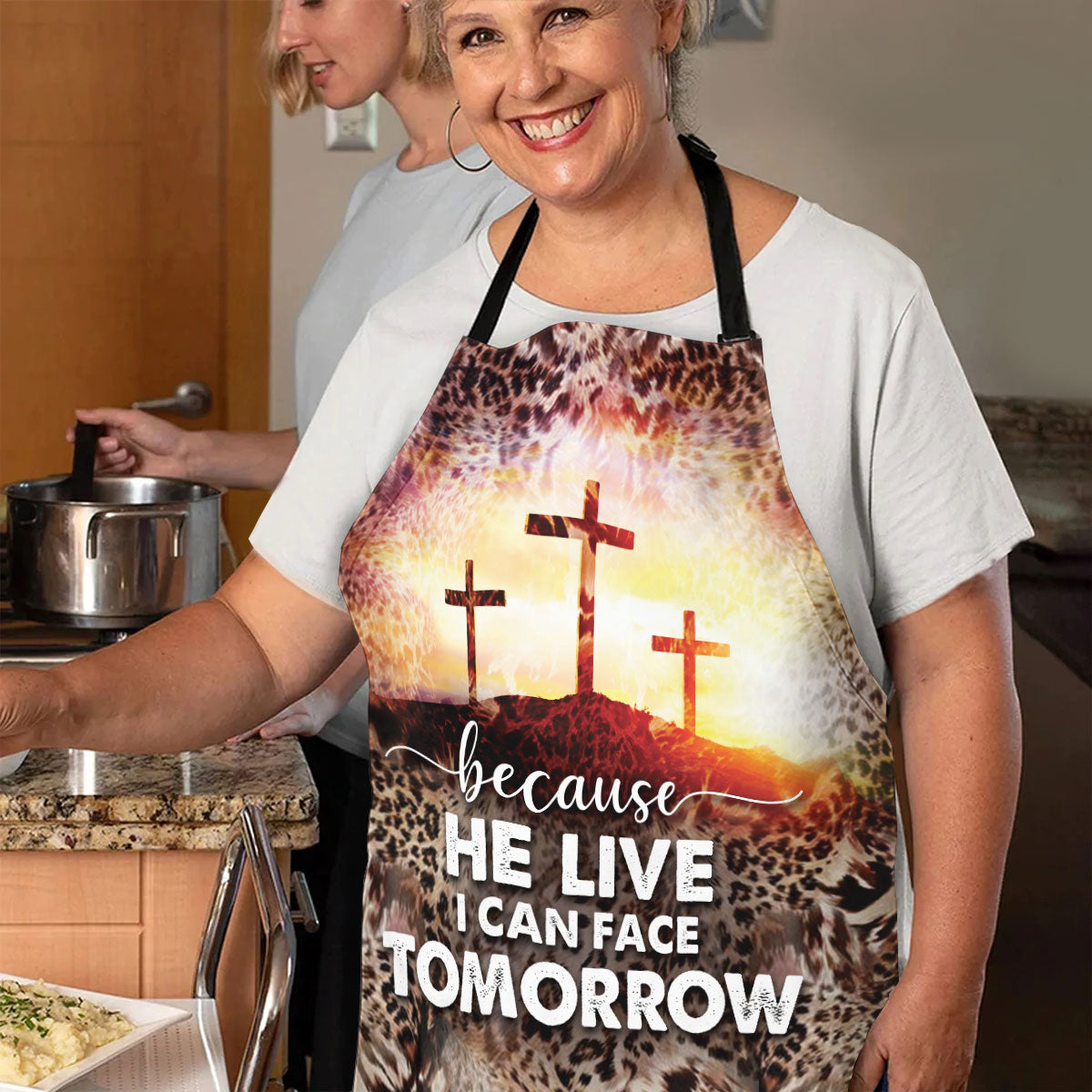 Because He Lives - Christian Apron for Women