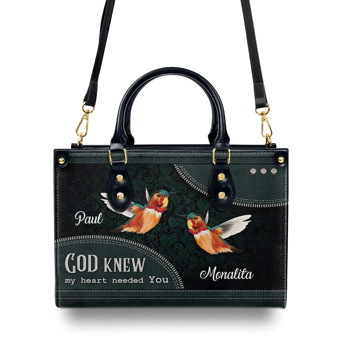 God Knew My Heart Needed You - Personalized Leather Handbag GMJSLB200109