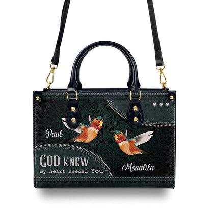 God Knew My Heart Needed You - Personalized Leather Handbag GMJSLB200109