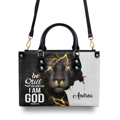 Be Still And Know That I Am God - Personalized Leather Handbag GMJSLB200083
