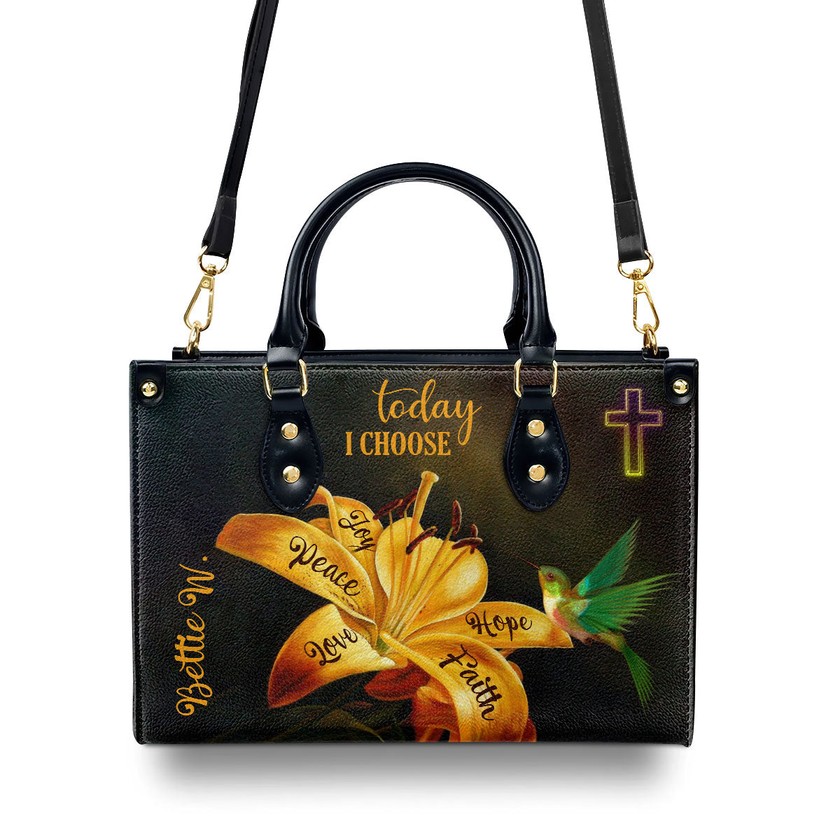 Today I Choose Joy - Personalized Leather Handbag GMJSLB200098