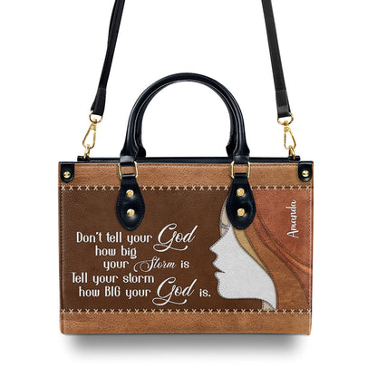 Faith Quote - Personalized Leather Handbag GMJSLB200101