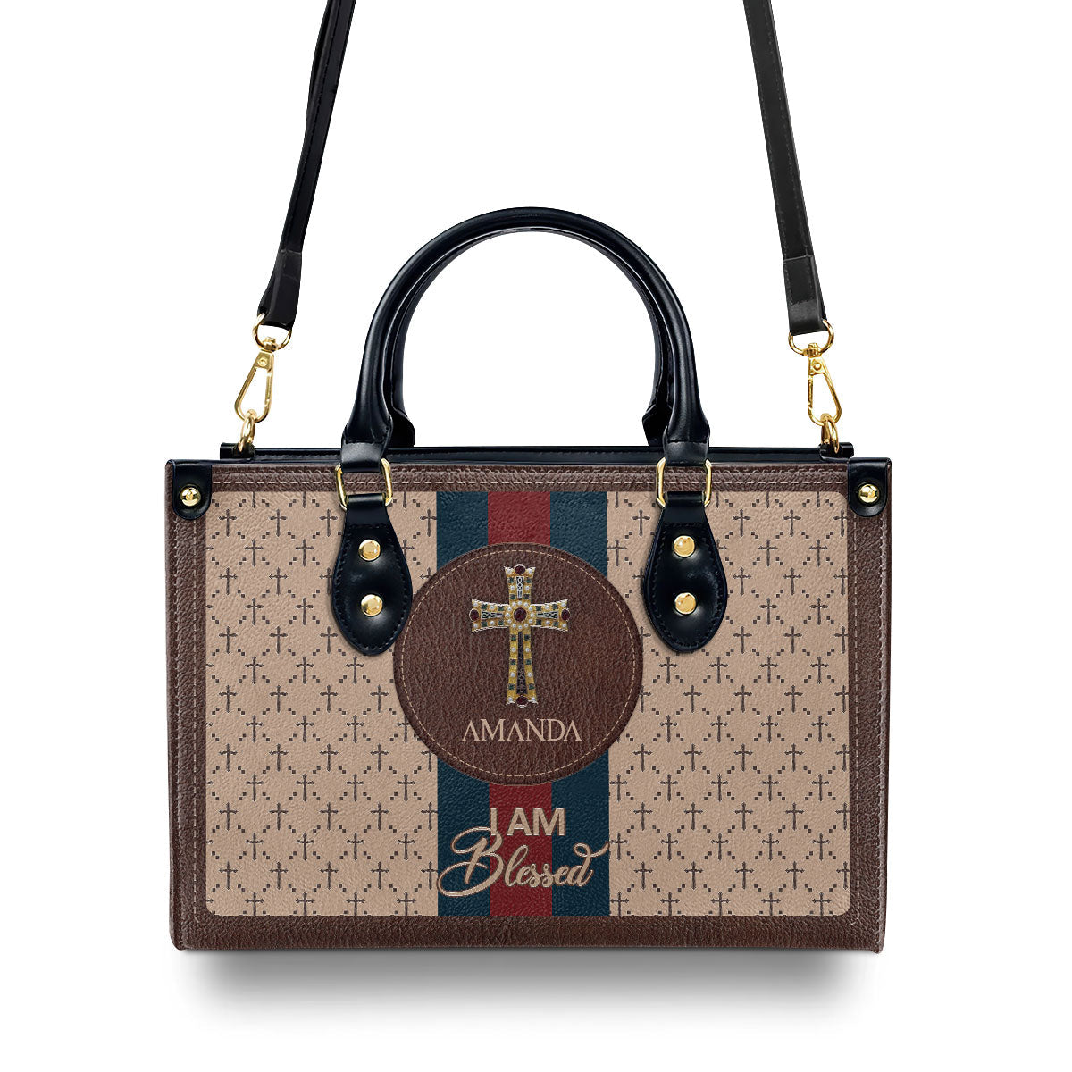 I Am Blessed - Personalized Leather Handbag GMJSLB200104