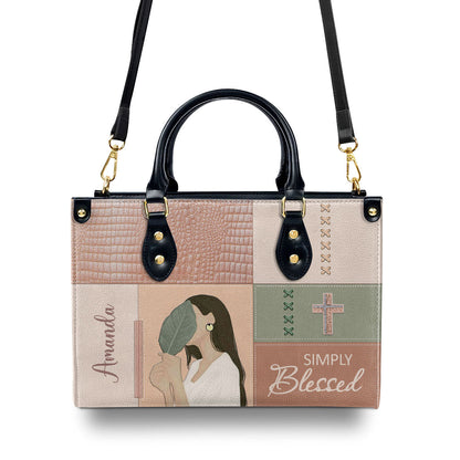 Simply Blessed - Personalized Christian Leather Handbag GMJSLB200103