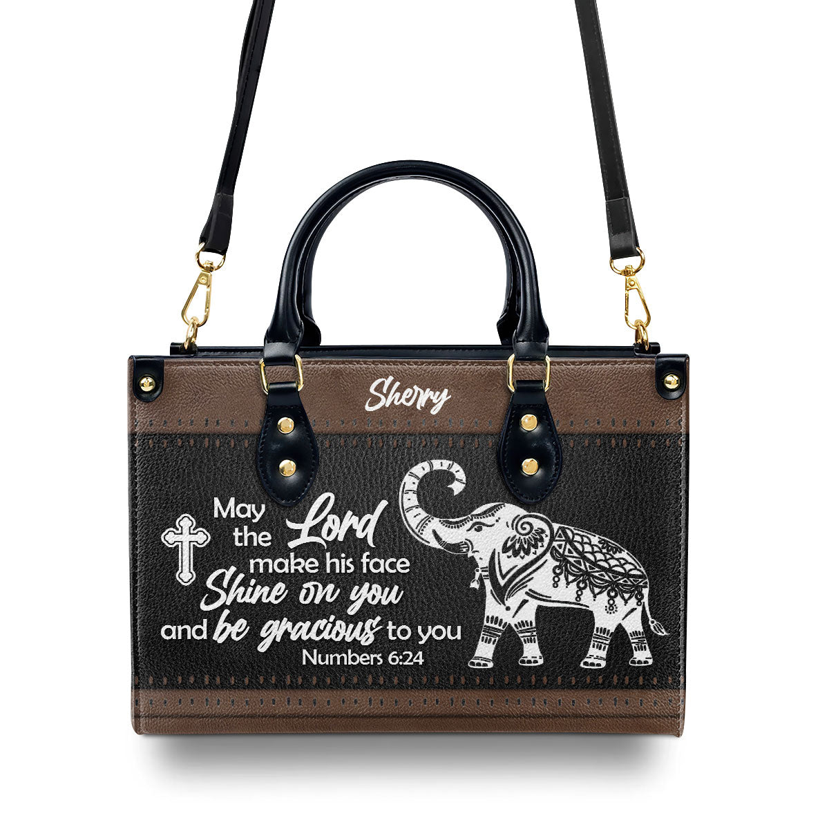 May The Lord Shine On You - Personalized Leather Handbag GMJSLB200099