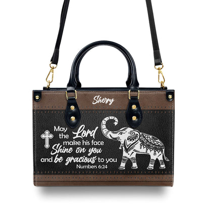 May The Lord Shine On You - Personalized Leather Handbag GMJSLB200099