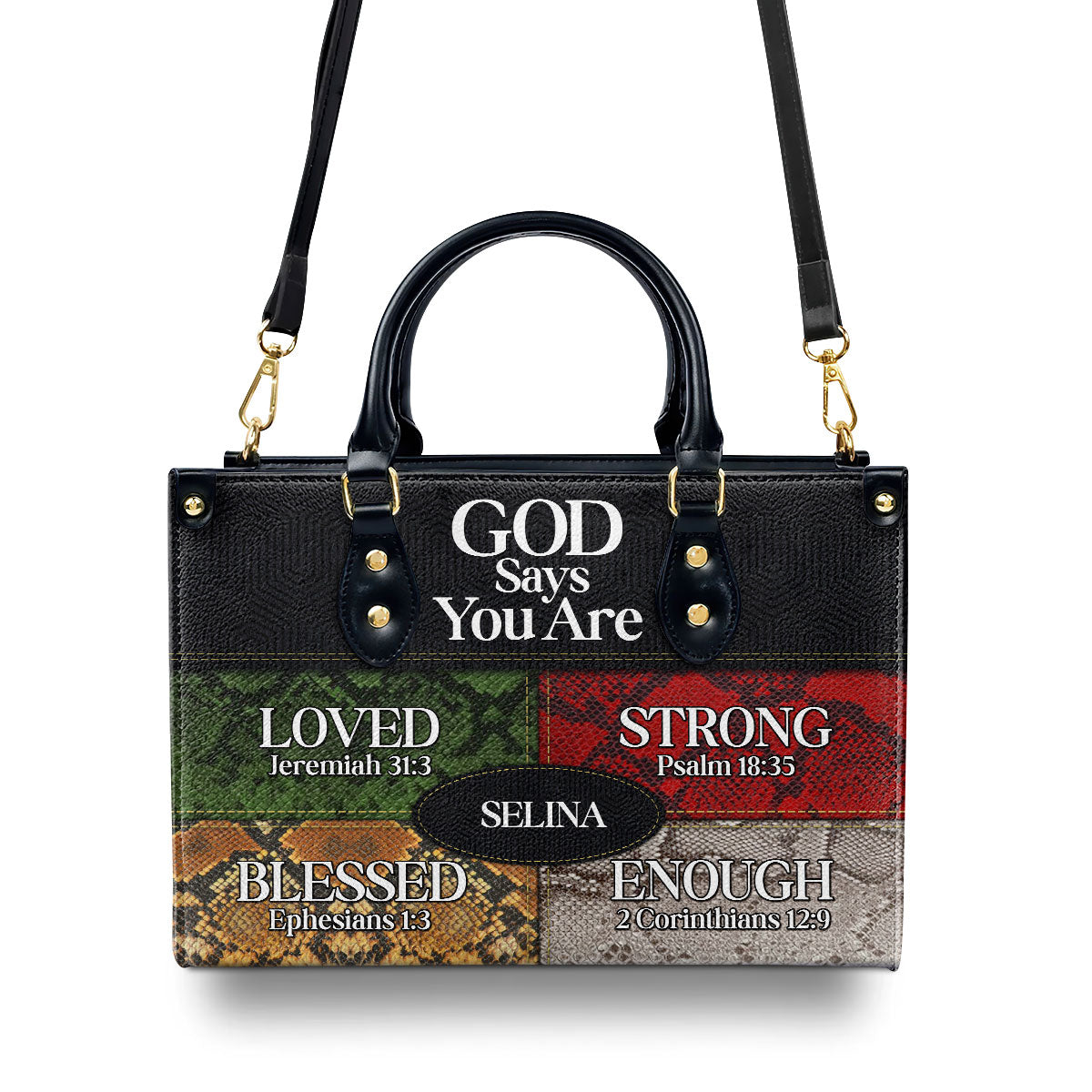 God Says I Am - Personalized Leather Handbag - Gift for Her GMJSLB200032
