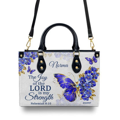 Joy Of The Lord Is My Strength - Personalized Leather Handbag GMJSLB200064