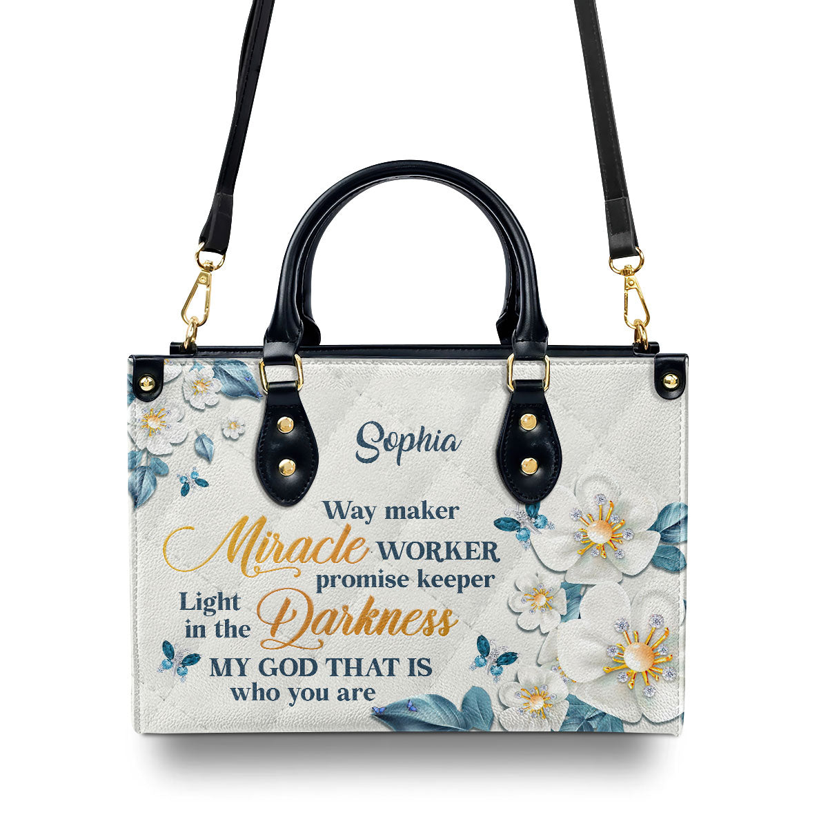 Way Maker Miracle Worker - Personalized Leather Handbag GMJSLB200089