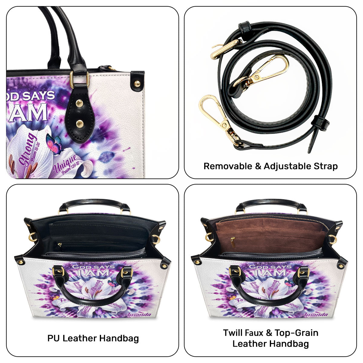 God Says I Am - Personalized Leather Handbag - Gift For Women GMJSLB200007