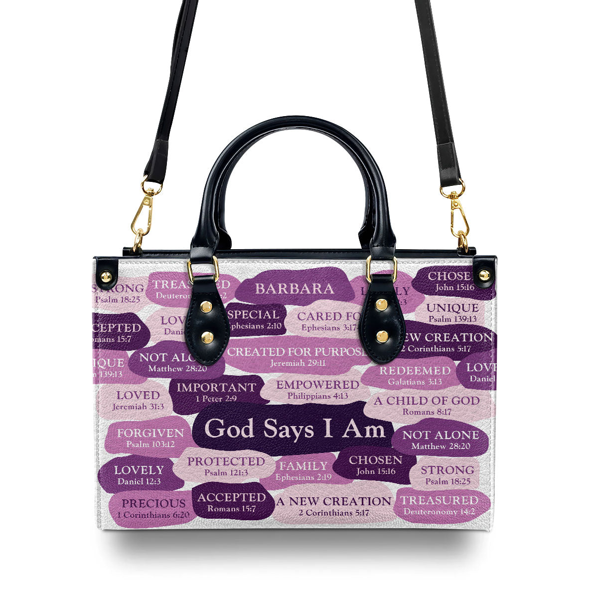 What God Says About You - Personalized Leather Handbag GMJSLB200055