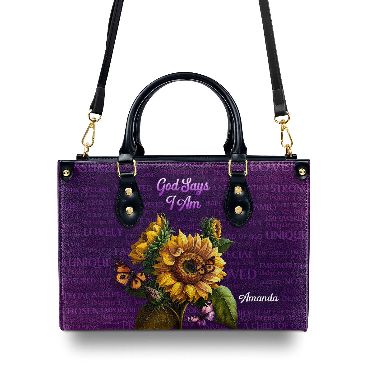 What God Says About You - Personalized Leather Handbag GMJSLB200057