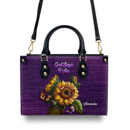 What God Says About You - Personalized Leather Handbag GMJSLB200057