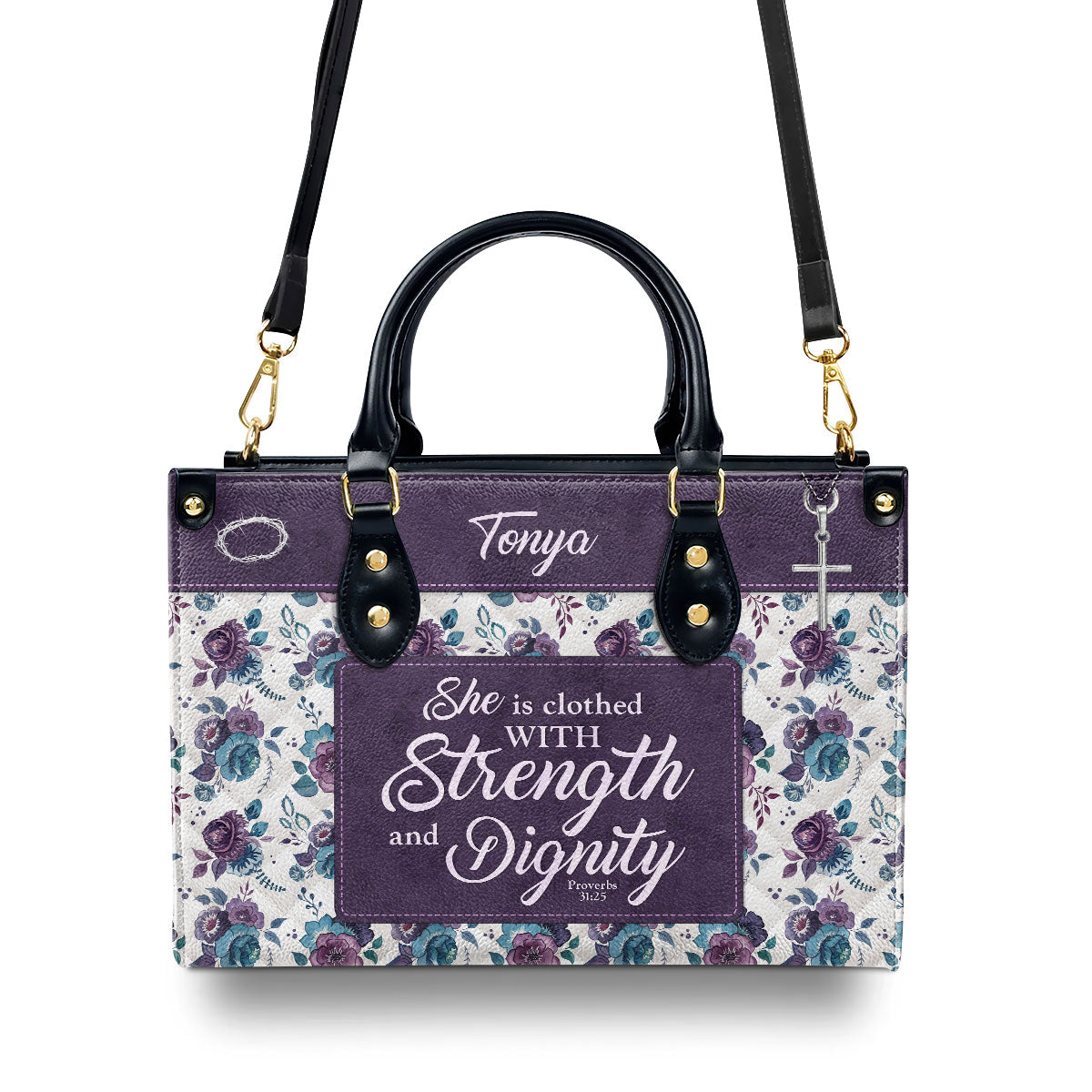 Faith Quote - Personalized Leather Handbag for Women GMJSLB200051