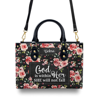 God Is Within Her - Personalized Leather Handbag GMJSLB200047